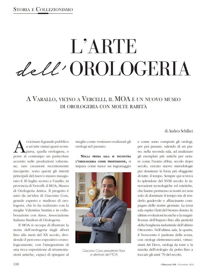 CORA GIACOMO MOA mensile l'orologio articolo 1.JPG