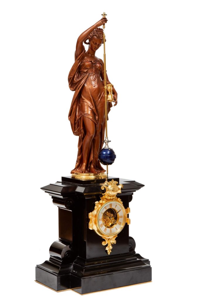French-Napoleon-III-sculptural-bronze-conical-pendulum-antique-clock-Farcot-Laurent-mystery-striking-8.jpg