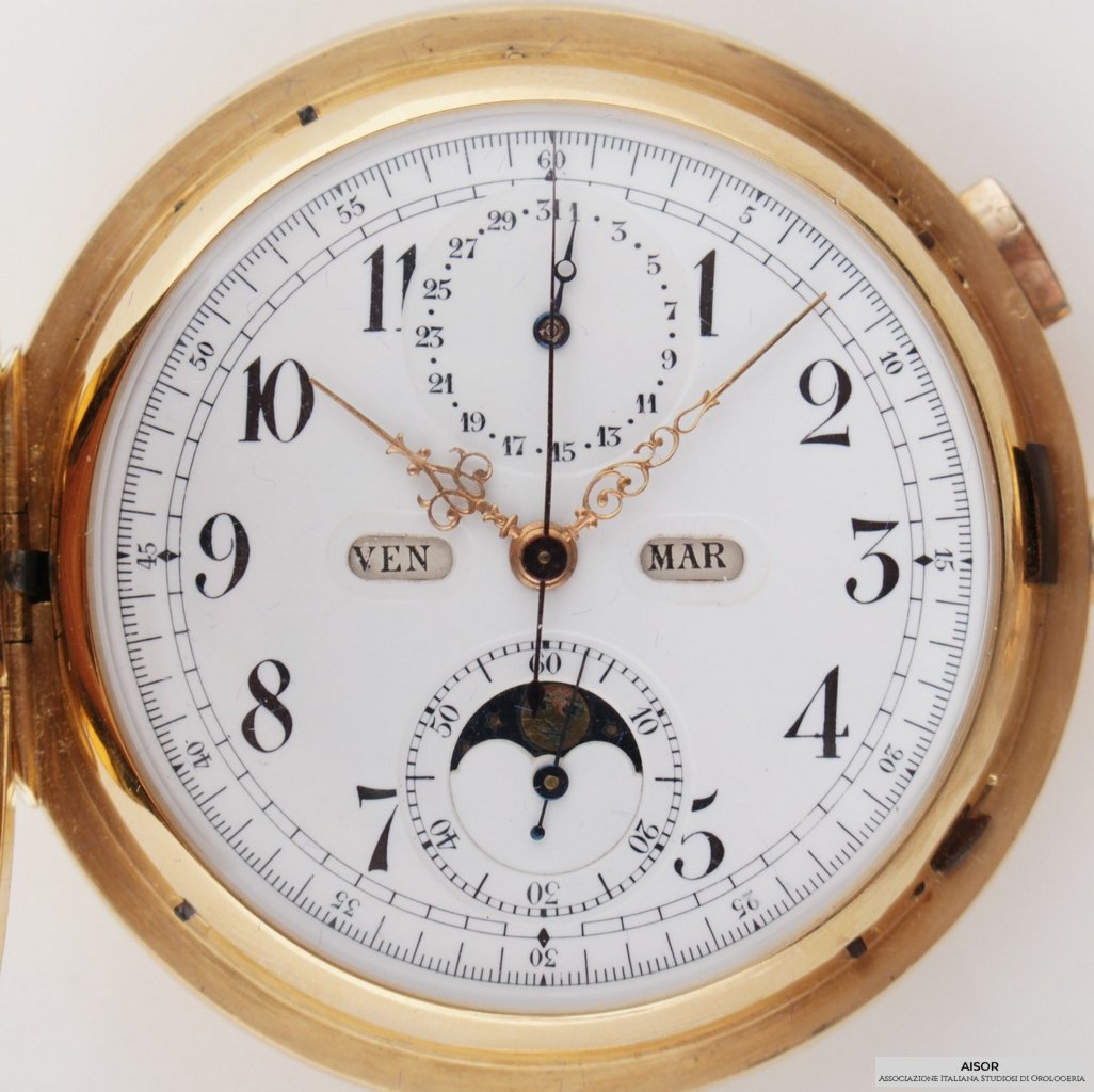AISOR - antico cronografo tasca ripetizione oro datario 02.JPG